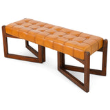 Riley Tan Leather Bench from Midinmod - Luna Furniture