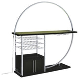 Risley Dark Charcoal 2-Door Circular LED Home Bar with Wine Storage from Coaster - Luna Furniture