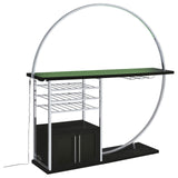 Risley Dark Charcoal 2-Door Circular LED Home Bar with Wine Storage from Coaster - Luna Furniture