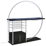 Risley Dark Charcoal 2-Door Circular LED Home Bar with Wine Storage from Coaster - Luna Furniture