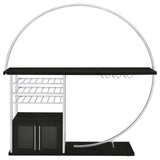 Risley Dark Charcoal 2-Door Circular LED Home Bar with Wine Storage from Coaster - Luna Furniture