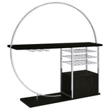 Risley Dark Charcoal 2-Door Circular LED Home Bar with Wine Storage from Coaster - Luna Furniture