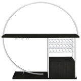Risley Dark Charcoal 2-Door Circular LED Home Bar with Wine Storage from Coaster - Luna Furniture