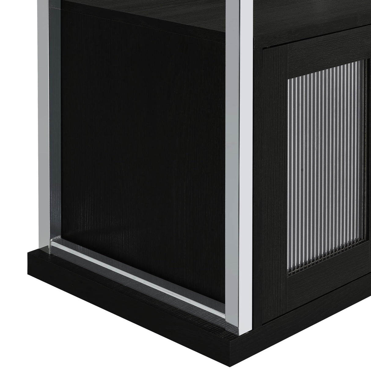 Risley Dark Charcoal 2-Door Circular LED Home Bar with Wine Storage from Coaster - Luna Furniture