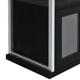 Risley Dark Charcoal 2-Door Circular LED Home Bar with Wine Storage from Coaster - Luna Furniture