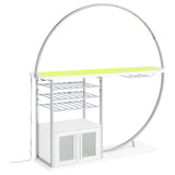 Risley White High Gloss 2-Door Circular LED Home Bar with Wine Storage from Coaster - Luna Furniture