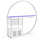 Risley White High Gloss 2-Door Circular LED Home Bar with Wine Storage from Coaster - Luna Furniture