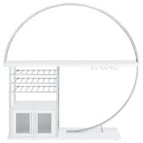 Risley White High Gloss 2-Door Circular LED Home Bar with Wine Storage from Coaster - Luna Furniture