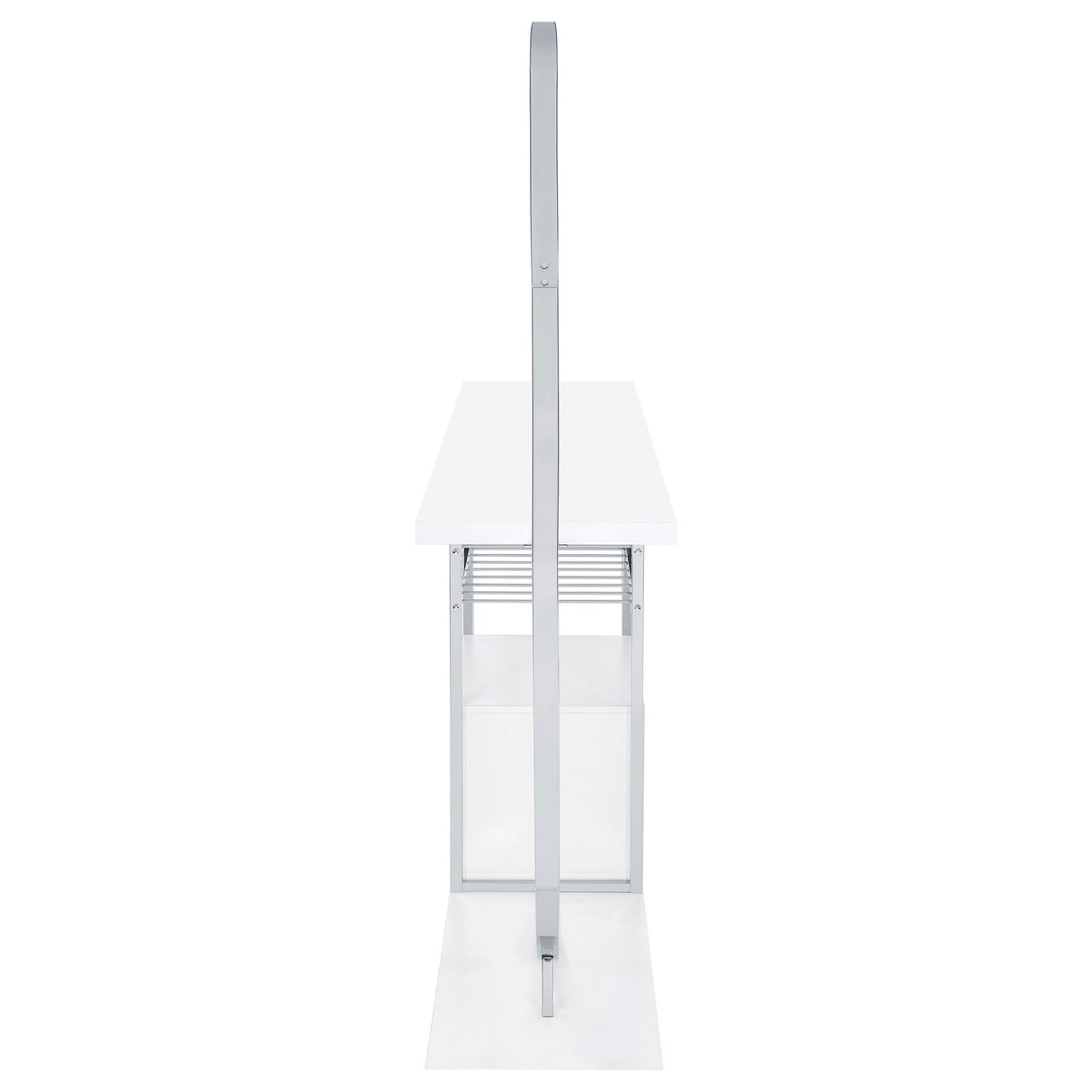 Risley White High Gloss 2-Door Circular LED Home Bar with Wine Storage from Coaster - Luna Furniture