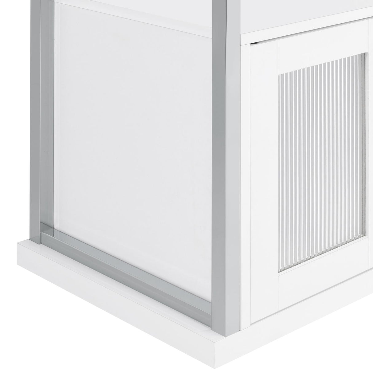 Risley White High Gloss 2-Door Circular LED Home Bar with Wine Storage from Coaster - Luna Furniture