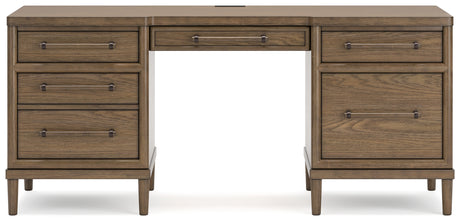 Roanhowe Brown 68" Home Office Desk from Ashley - Luna Furniture