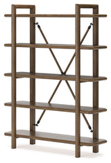 Roanhowe Brown 71" Bookcase from Ashley - Luna Furniture