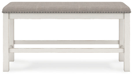 Robbinsdale Antique White 49" Counter Height Dining Bench from Ashley - Luna Furniture