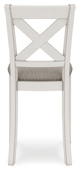 Robbinsdale Antique White Counter Height Barstool, Set of 2 from Ashley - Luna Furniture