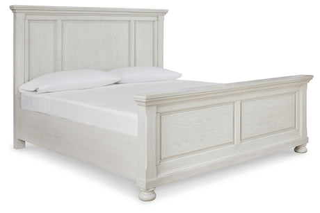 Robbinsdale Antique White King Panel Bed from Ashley - Luna Furniture
