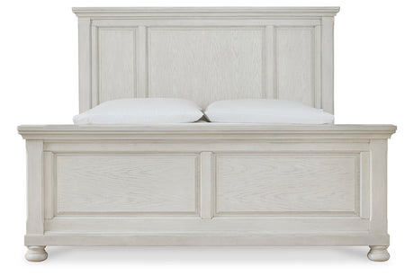 Robbinsdale Antique White King Panel Bed from Ashley - Luna Furniture
