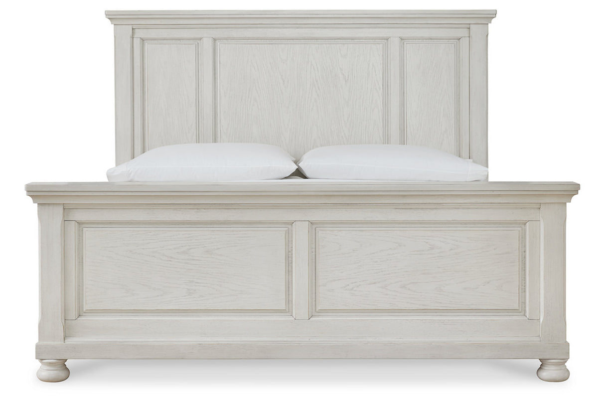 Robbinsdale Antique White Queen Panel Bed from Ashley - Luna Furniture