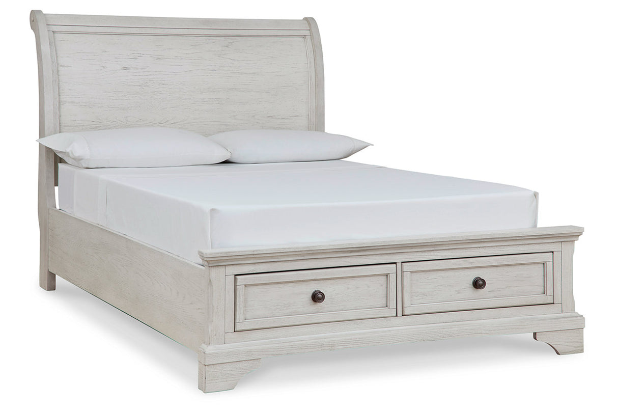 Robbinsdale Antique White Sleigh Storage Platform Bedroom Set from Ashley - Luna Furniture