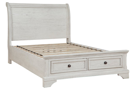 Robbinsdale Antique White Sleigh Storage Platform Bedroom Set from Ashley - Luna Furniture