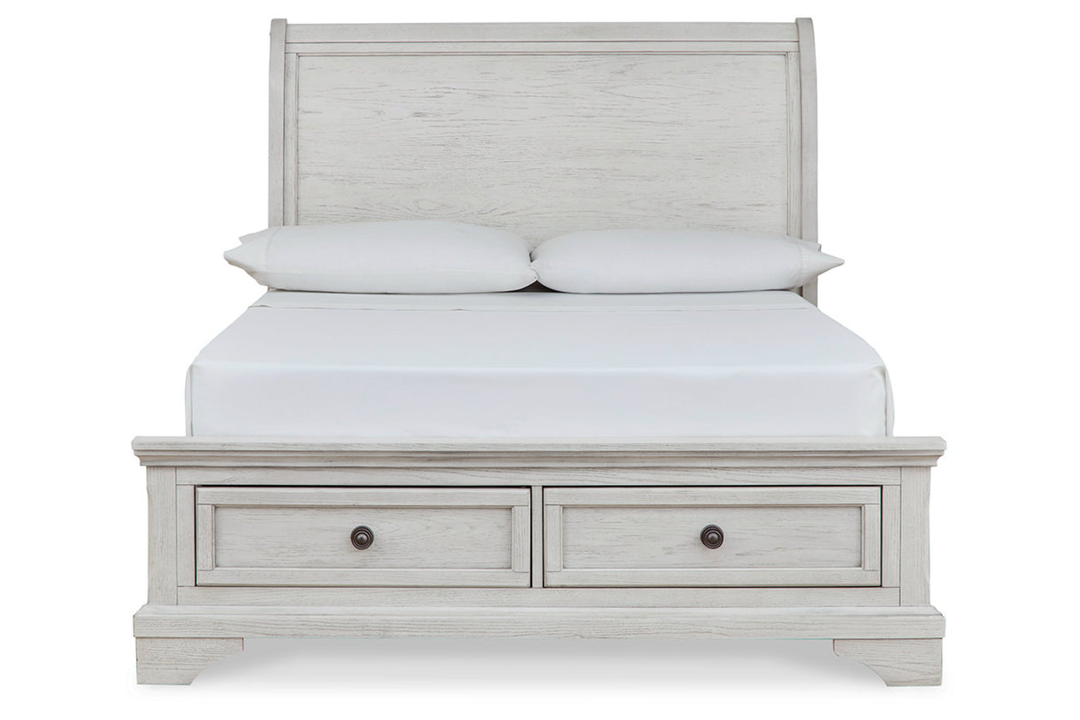 Robbinsdale Antique White Sleigh Storage Platform Bedroom Set from Ashley - Luna Furniture