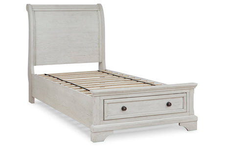 Robbinsdale Antique White Sleigh Storage Platform Bedroom Set from Ashley - Luna Furniture