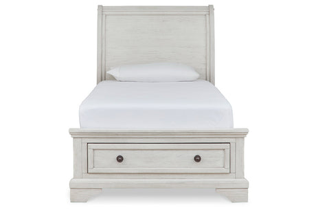 Robbinsdale Antique White Sleigh Storage Platform Bedroom Set from Ashley - Luna Furniture