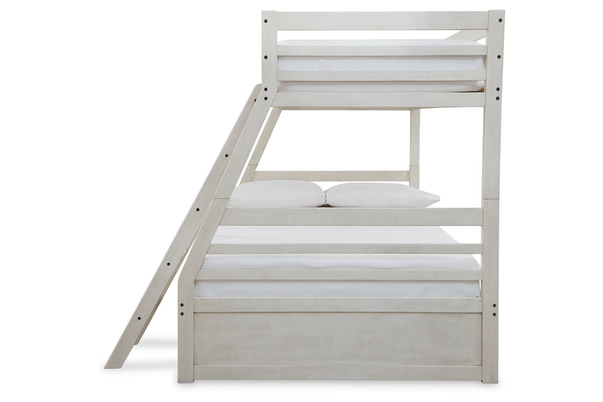 Robbinsdale Antique White Twin over Full Bunk Bed from Ashley - Luna Furniture