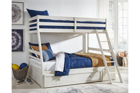 Robbinsdale Antique White Twin over Full Bunk Bed with Storage from Ashley - Luna Furniture