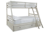 Robbinsdale Antique White Twin over Full Bunk Bed with Storage from Ashley - Luna Furniture