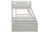 Robbinsdale Antique White Twin over Full Bunk Bed with Storage from Ashley - Luna Furniture
