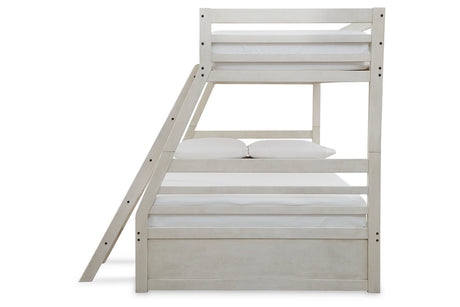 Robbinsdale Antique White Twin over Full Bunk Bed with Storage from Ashley - Luna Furniture