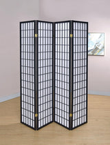Roberto Black and White 4-Panel Folding Screen from Coaster - Luna Furniture