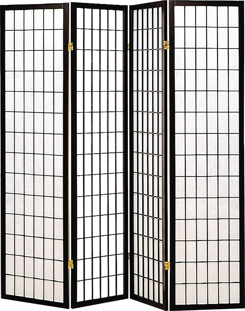Roberto Black and White 4-Panel Folding Screen from Coaster - Luna Furniture