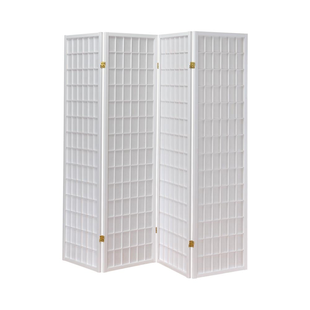 Roberto White 4-Panel Folding Screen from Coaster - Luna Furniture