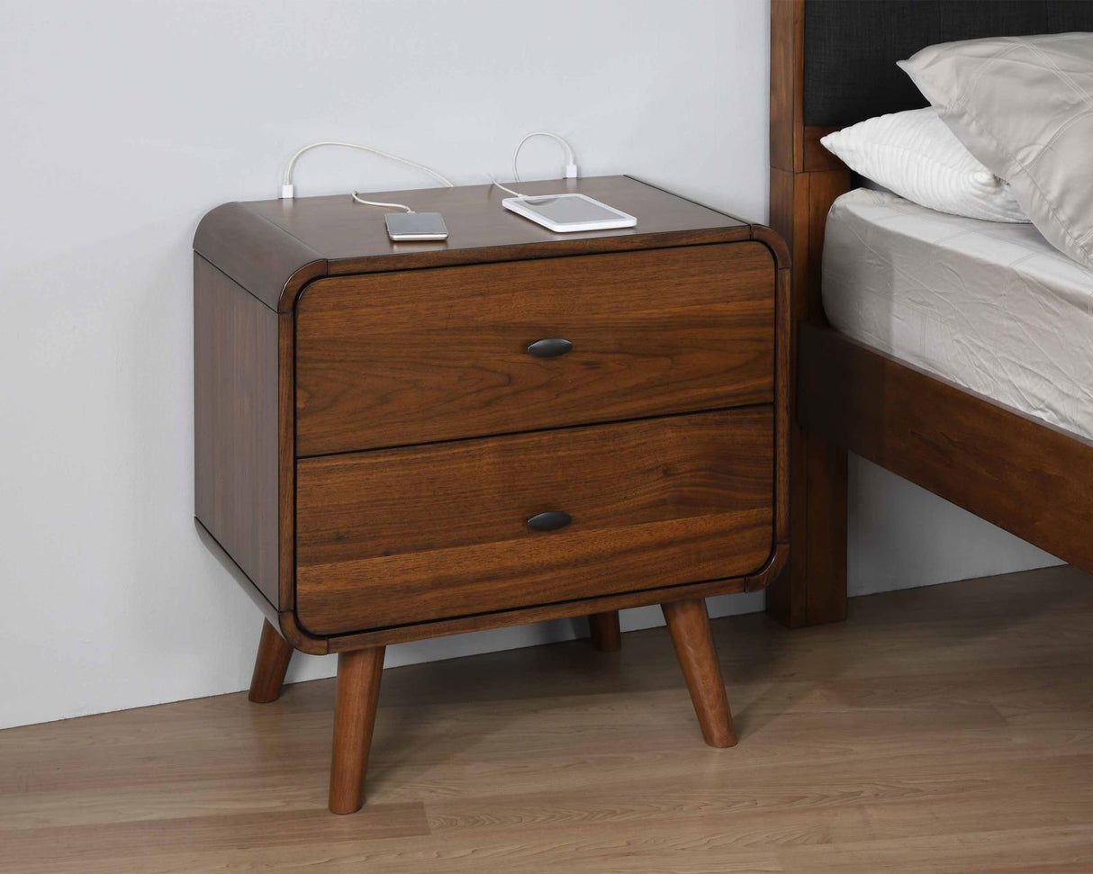 Robyn Dark Walnut 2-Drawer Nightstand from Coaster - Luna Furniture
