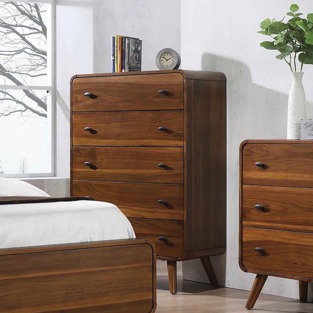 Coaster Robyn 5-drawer Chest Dark Walnut - Luna Furniture