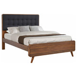 Robyn Dark Walnut Upholstered California King Bed from Coaster - Luna Furniture