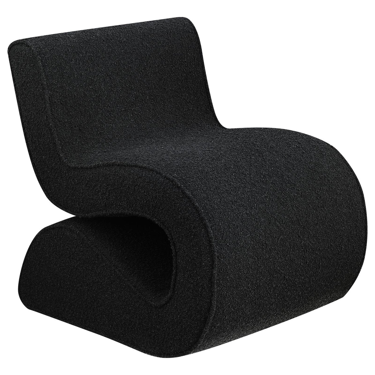 Ronea Charcoal Boucle Upholstered Armless Curved Accent Chair from Coaster - Luna Furniture