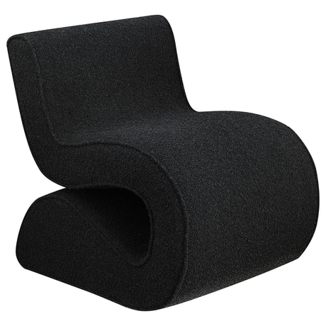 Ronea Charcoal Boucle Upholstered Armless Curved Accent Chair from Coaster - Luna Furniture