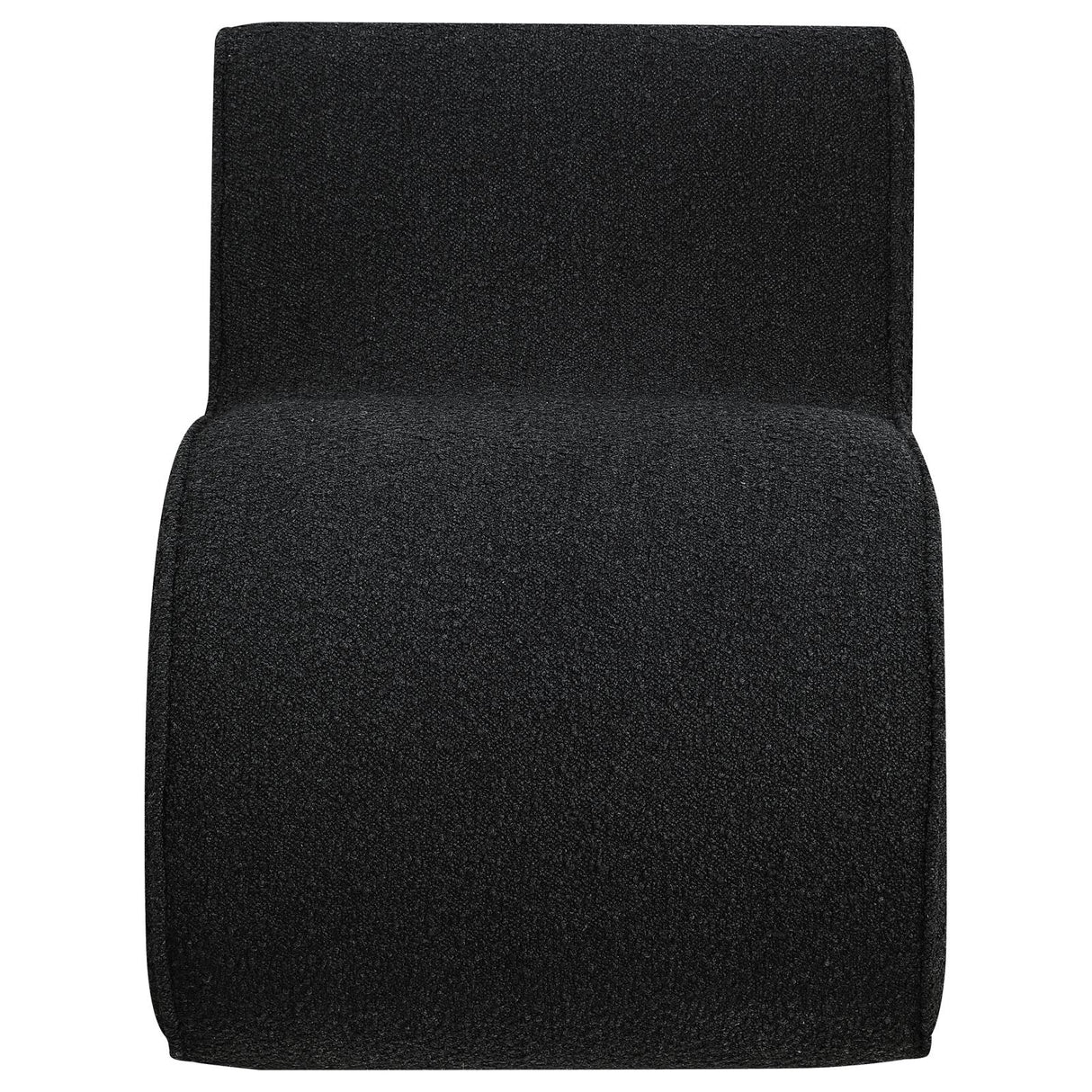 Ronea Charcoal Boucle Upholstered Armless Curved Accent Chair from Coaster - Luna Furniture
