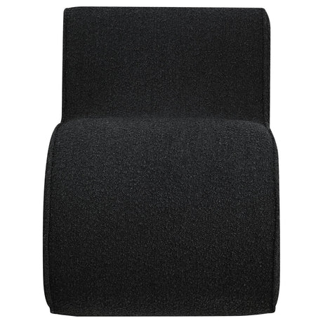 Ronea Charcoal Boucle Upholstered Armless Curved Accent Chair from Coaster - Luna Furniture