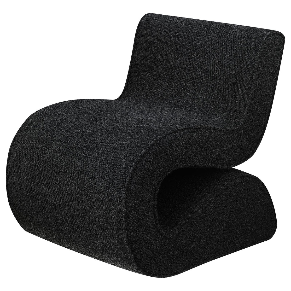 Ronea Charcoal Boucle Upholstered Armless Curved Accent Chair from Coaster - Luna Furniture