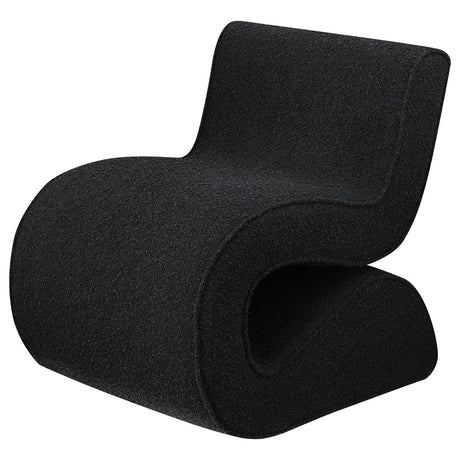Ronea Charcoal Boucle Upholstered Armless Curved Accent Chair from Coaster - Luna Furniture