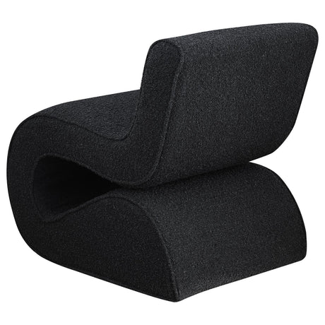 Ronea Charcoal Boucle Upholstered Armless Curved Accent Chair from Coaster - Luna Furniture