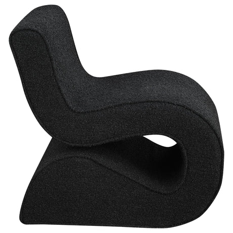 Ronea Charcoal Boucle Upholstered Armless Curved Accent Chair from Coaster - Luna Furniture