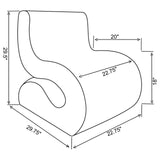 Ronea Charcoal Boucle Upholstered Armless Curved Accent Chair from Coaster - Luna Furniture