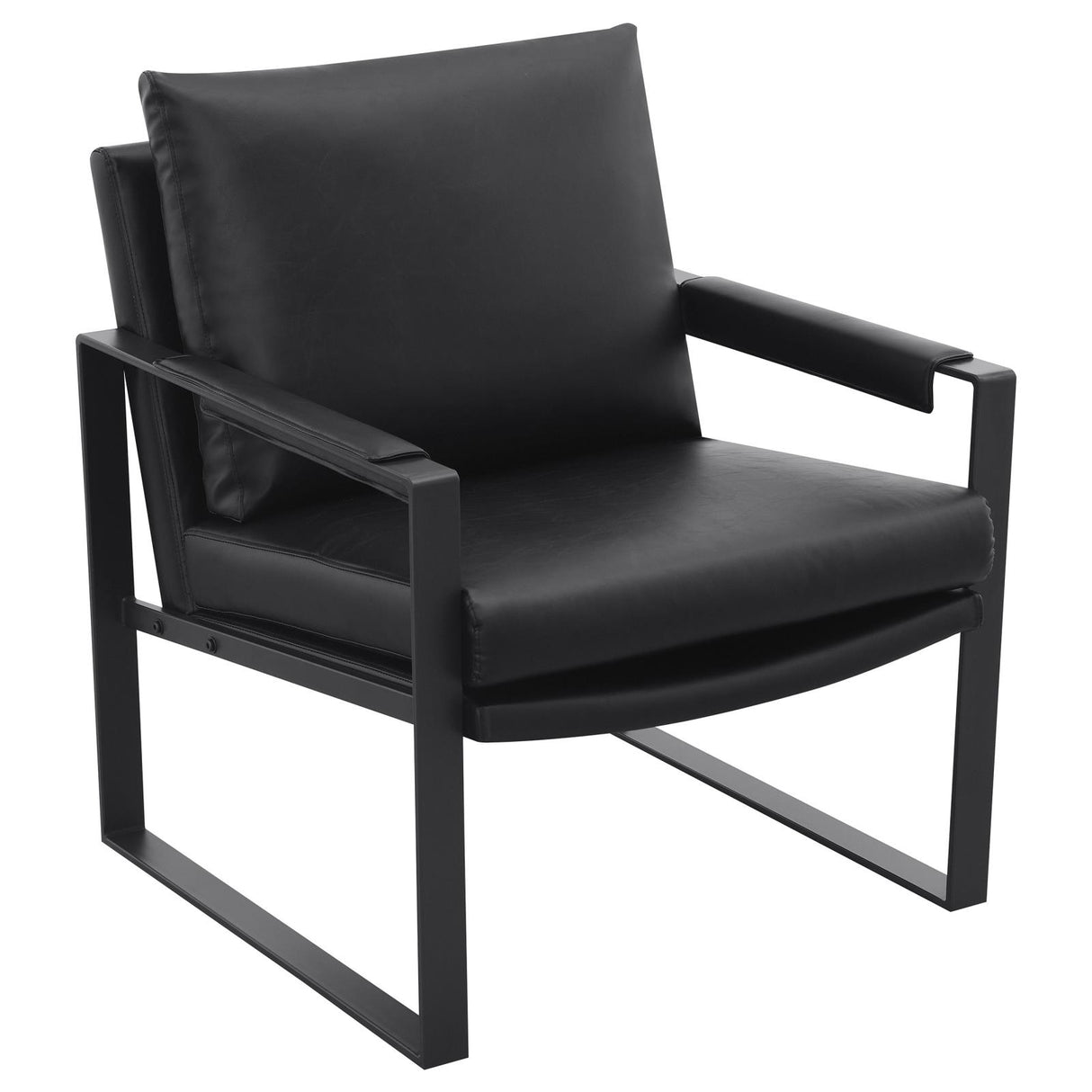 Rosalind Black and Gunmetal Upholstered Track Arms Accent Chair from Coaster - Luna Furniture