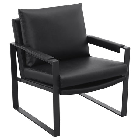 Rosalind Black and Gunmetal Upholstered Track Arms Accent Chair from Coaster - Luna Furniture