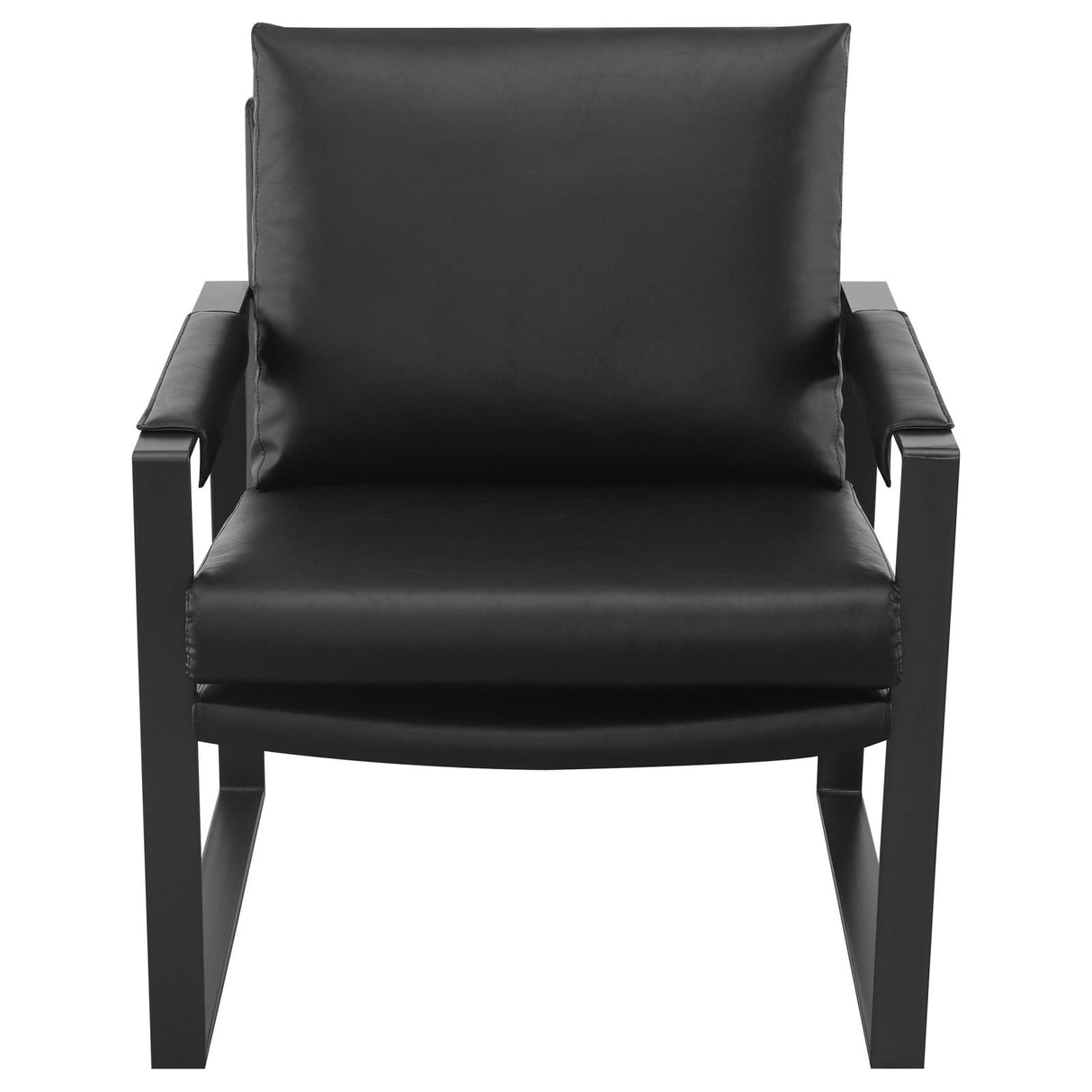 Rosalind Black and Gunmetal Upholstered Track Arms Accent Chair from Coaster - Luna Furniture