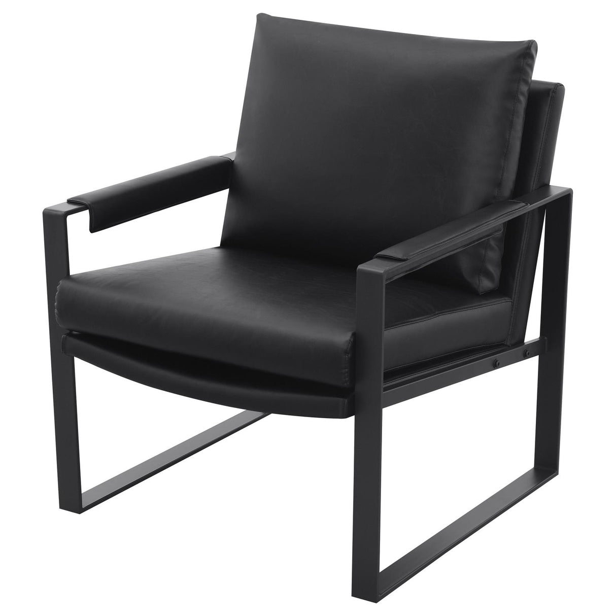 Rosalind Black and Gunmetal Upholstered Track Arms Accent Chair from Coaster - Luna Furniture